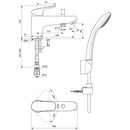 Ideal Standard Ceraflex Single Lever 1 Tap Hole Bath Shower Mixer - Chrome B1960AA