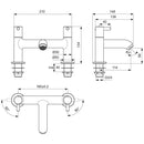 Ideal Standard Ceraline 2 Tap Hole Bath Filler - Chrome BC188AA