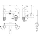 Ideal Standard Ceraline 2 Tap Hole Bath Shower Mixer - Chrome BC189AA