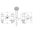 Ideal Standard Ceraplan Dual Control Bath Shower Mixer With Shower Set BD265AA