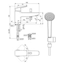 Ideal Standard Ceraplan Single Lever Bath Shower Mixer with Shower Set - Chrome BD267AA
