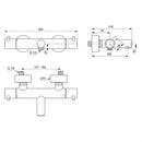 Ideal Standard Ceratherm T125 Exposed Thermostatic Wall Mounted Bath Shower Mixer - Chrome A7588AA