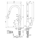 Ideal Standard Gusto Single Lever Round C Pull-Out Spout Kitchen Mixer - Chrome BD471AA