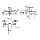 Ideal Standard Tesi Wall Mounted Bath Shower Mixer Tap - Chrome A6583AA