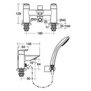 Ideal Standard Tesi Bath Shower Mixer Tap - Chrome A6591AA