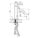 JTP Inox Mini Basin Mixer Tap Without Waste - Stainless Steel