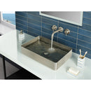 JTP Inox 3 Hole Wall Mounted Basin Mixer Tap - Stainless Steel