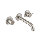 JTP Inox 3 Hole Wall Mounted Basin Mixer Tap - Stainless Steel