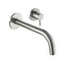 JTP Inox 2 Hole Wall Mounted Basin Mixer Tap - 155mm Spout Reach - Stainless Steel
