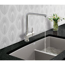 JTP Inox Mono Modern Kitchen Sink Mixer Single Lever Tap Swivel Spout - Stainless Steel