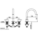 JTP Inox 3 Hole Deck Mounted Basin Mixer Tap - Stainless Steel
