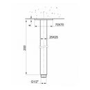 JTP Inox Square Ceiling Shower Arm - 200mm Long - Stainless Steel