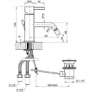 JTP Inox Bidet Mixer Tap with Pop Up Waste - Stainless Steel