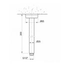 JTP Inox Round Ceiling Shower Arm - 200mm Long - Stainless Steel