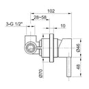 JTP Inox Single Lever Concealed Manual Shower Valve - Stainless Steel