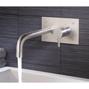 JTP Inox 2 Hole Wall Mounted Basin Mixer Tap with Backplate - 225mm Spout Reach - Stainless Steel