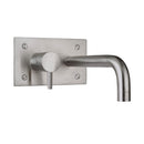 JTP Inox 2 Hole Wall Mounted Basin Mixer Tap with Backplate - 225mm Spout Reach - Stainless Steel