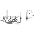 JTP Inox 5 Hole Bath Shower Mixer Tap with Diverter and Extractable Handset - Stainless Steel