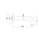 JTP Inox Bath Spout - 250mm Spout Reach - Stainless Steel