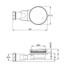 JTP Inox Slim Shower Waste - 115mm Wide - Stainless Steel