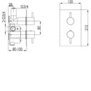 JTP Inox 1 Outlet Thermostatic Concealed Shower Valve - Stainless Steel