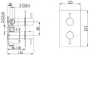 JTP Inox 2 Outlet Thermostatic Concealed Shower Valve - Stainless Steel