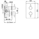 JTP Inox 3 Outlet Thermostatic Concealed Shower Valve - Stainless Steel