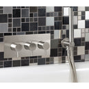 JTP Inox 3 Outlet 3 Handle Horizontal Thermostatic Concealed Shower Valve - Stainless Steel