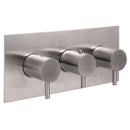 JTP Inox 3 Outlet 3 Handle Horizontal Thermostatic Concealed Shower Valve - Stainless Steel