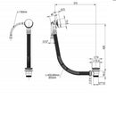 JTP Inox Exofil with Click Clack Bath Waste - Stainless Steel