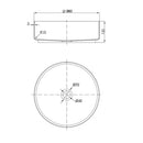 JTP Inox Round Sit On Countertop Basin - 360mm x 360mm - Stainless Steel IXCTR360