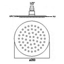JTP Inox Glide Extra Slim Round Fixed Shower Head - 200mm Diameter - Stainless Steel