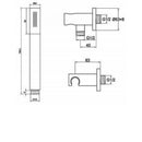 JTP Inox Round Water Outlet with Holder, Metal Hose and Slim Handshower - Stainless Steel
