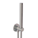 JTP Inox Round Water Outlet with Holder, Metal Hose and Slim Handshower - Stainless Steel
