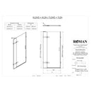 Roman Liberty Hinged Inline Panel For Alcove - 8mm Glass - 1200mm Wide - Polished Nickel KL2H1213PN