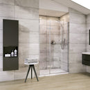 Roman Liberty Hinged Inline Panel For Alcove - 8mm Glass - 1200mm Wide - Chrome KL2H1213S