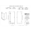 Roman Liberty Hinged Inline Panel For Corner Fitting - 8mm Glass - 1000mm Wide - Black KL2HR1013B