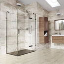 Roman Liberty Hinged Inline Panel For Corner Fitting - 8mm Glass - 1000mm Wide - Black KL2HR1013B