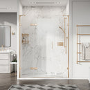 Roman Liberty Inline Panel For Alcove Fitting - 8mm Glass - 1400mm Wide - Brushed Brass KLH1413BR