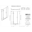 Roman Liberty Inline Panel For Alcove Fitting - 8mm Glass - 1200mm Wide - Nickel KLH1213N
