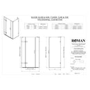 Roman Liberty Inline Panel For Corner Fitting - 8mm Glass - 1600mm Wide - Black KLHR1613B