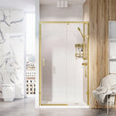Roman Liberty 8 Recessed Sliding Shower Door For Alcove - 8mm Glass - 1400mm Wide - Left Handed - Brushed Brass KT1D14LBR