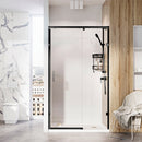 Roman Liberty 8 Recessed Sliding Shower Door For Alcove - 8mm Glass - 1700mm Wide - Left Handed - Black KT1D17LB