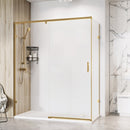 Roman Liberty 8 Recessed Sliding Shower Door For Corner - 8mm Glass - 1400mm Wide - Left Handed - Brushed Brass KT1D14LCBR