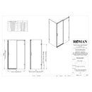 Roman Liberty 8 Recessed Sliding Shower Door For Corner - 8mm Glass - 1700mm Wide - Right Handed - Nickel KT1D17RCN