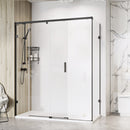 Roman Liberty 8 Recessed Sliding Shower Door For Corner - 8mm Glass - 1700mm Wide - Left Handed - Black KT1D17LCB
