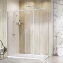 Roman Liberty 8 Recessed Sliding Shower Door For Corner - 8mm Glass - 1400mm Wide - Left Handed - Nickel KT1D14LCN