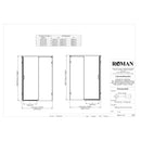 Roman Liberty 8 Recessed Sliding Shower Door For Alcove - 8mm Glass - 1700mm Wide - Left Handed - Black KT1D17LB