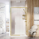 Roman Liberty 8 Recessed Sliding Shower Door For Alcove - 8mm Glass - 1500mm Wide - Right Handed - Brushed Brass KT1D15RBR