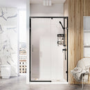 Roman Liberty 8 Recessed Sliding Shower Door For Alcove - 8mm Glass - 1200mm Wide - Right Handed - Black KT1D12RB